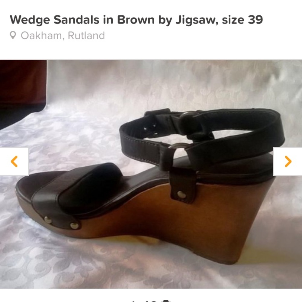 ISO jigsaw wedge sandal, size 9